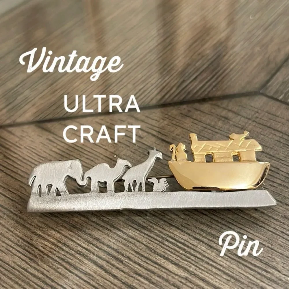 Vintage Ultra Craft Two-tone Noah’s Ark Pin